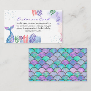 Tarjeta de envoltura Baby Shower Mermaid Watercolo