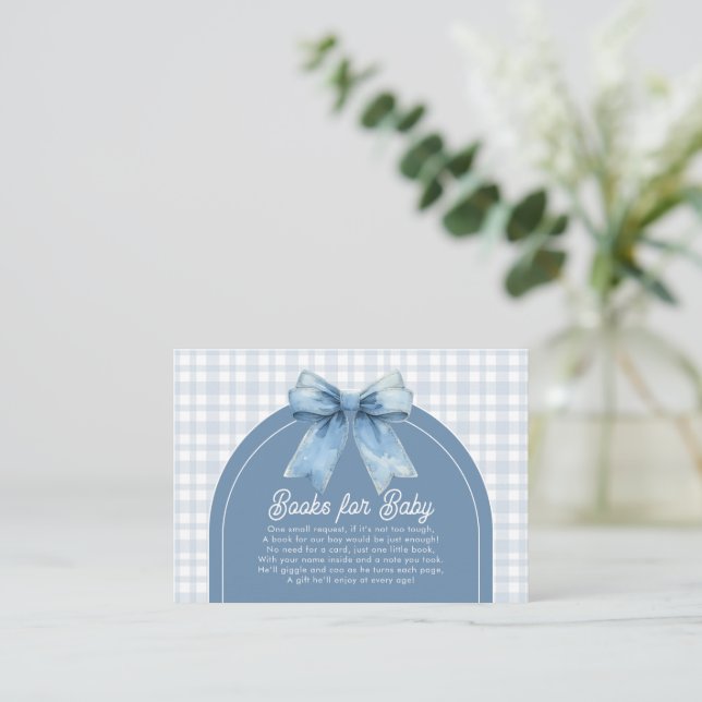 Tarjeta de envoltura Baby Shower para bebé Jean az (Anverso de pie)