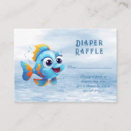 Tarjeta de envoltura Baby Shower para peces azules