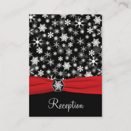 Tarjeta de envoltura Black, White, Red Snowflakes