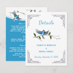 Tarjeta de envoltura Blue Bird of Happiness Detail