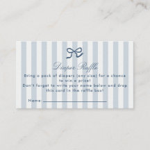 Tarjeta de envoltura Blue Bow & Stripes Diaper Raf