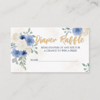 Tarjeta de envoltura Blue Floral & Gold Diaper Raf