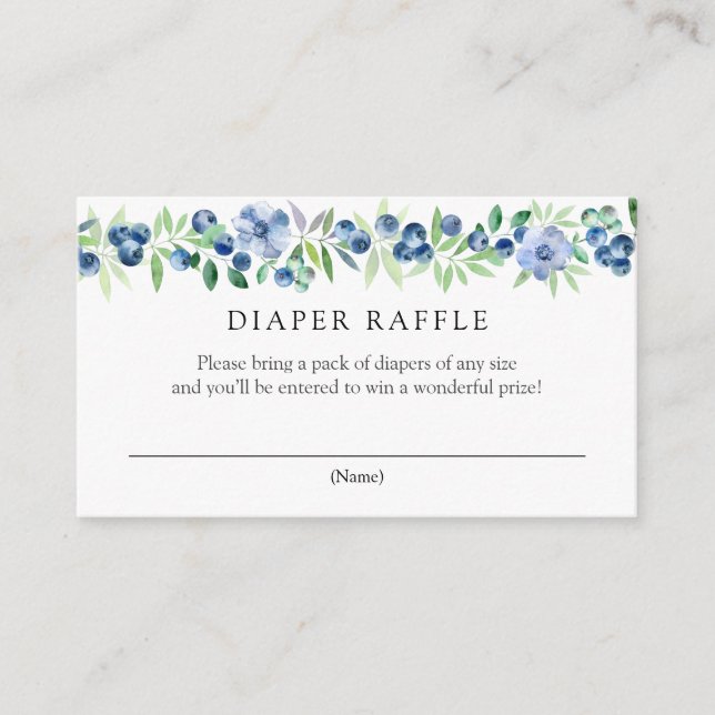 Tarjeta de envoltura Blueberries Diaper Raffle (Anverso)