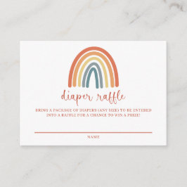 Tarjeta de envoltura Boho Rainbow Diaper Raffle