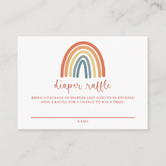 Tarjeta de envoltura Boho Rainbow Diaper Raffle