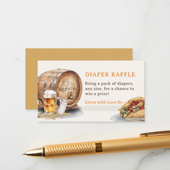 Tarjeta de envoltura Causal Tacos Beer Diaper Raff (Anverso/Reverso In Situ)