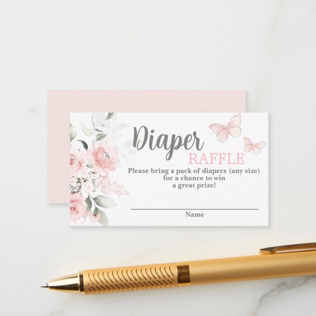 Tarjeta de envoltura de Baby Shower Diaper Raffle  (Anverso/Reverso In Situ)
