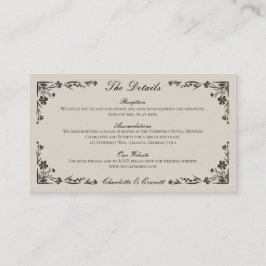 Tarjeta de envoltura de Boda floral negro