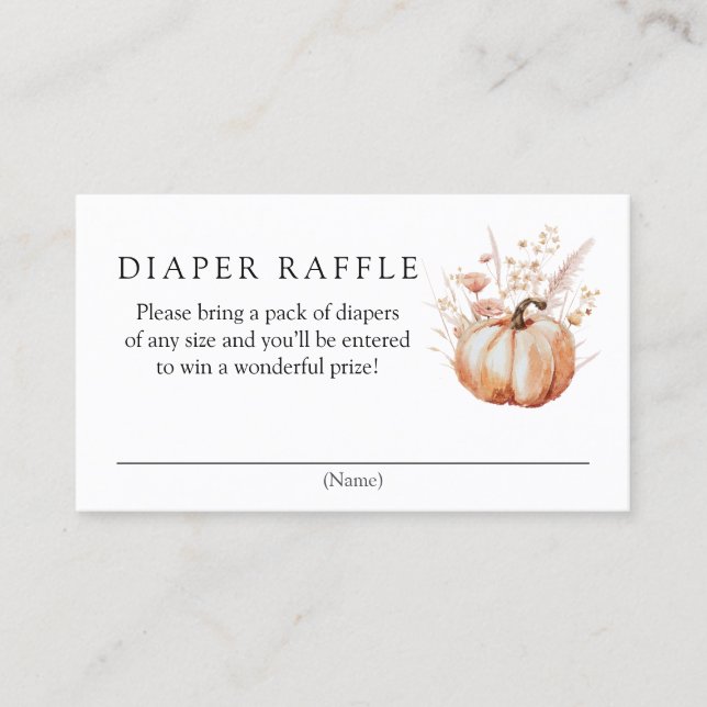 Tarjeta de envoltura de calabaza floral rosa Diape (Anverso)