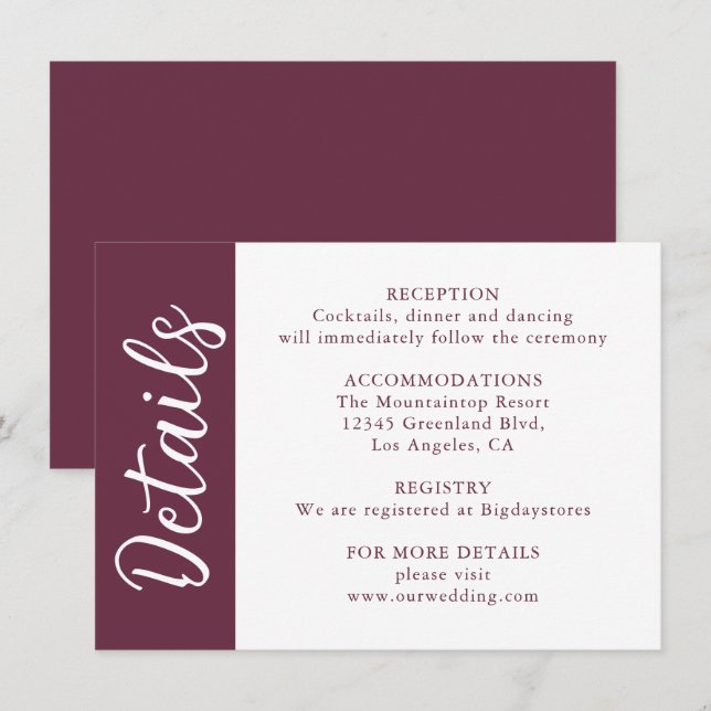 Tarjeta de envoltura de caligrafía decorativa con  (Anverso / Reverso)