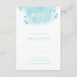 Tarjeta de envoltura de color turquesa RSVP