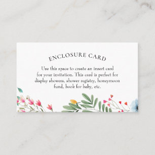Tarjeta de envoltura de ducha de flores silvestres