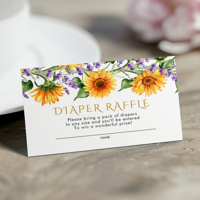Tarjeta de envoltura de girasoles y lavanda Diaper (Subido por el creador)