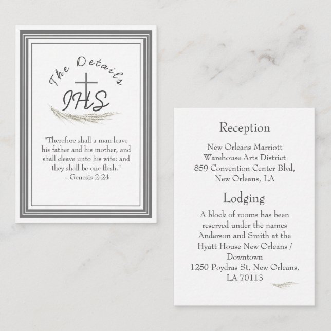 Tarjeta de envoltura de la biblia católica (Anverso / Reverso)