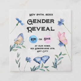 Tarjeta de envoltura de mariposa floral acuática