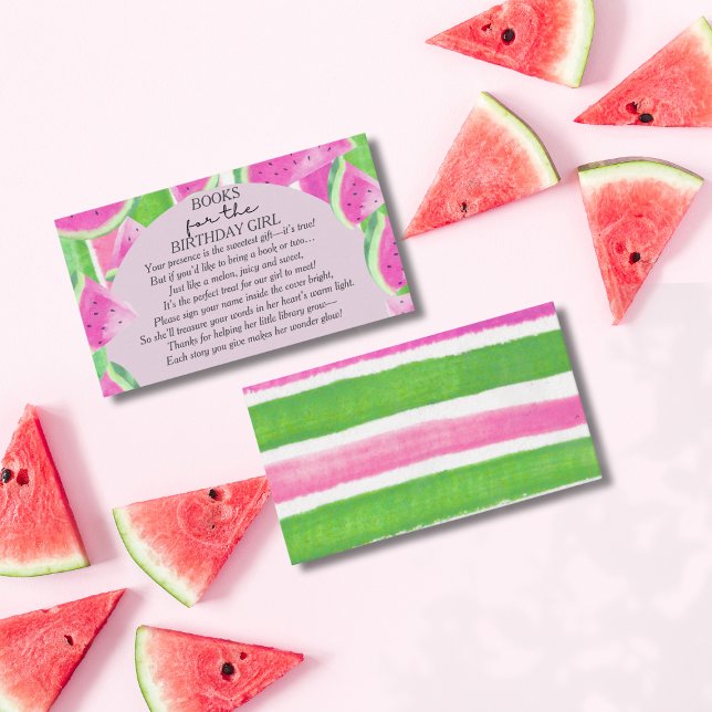 Tarjeta de envoltura de melón rosa para el libro U (One in Melon Book Pink Watermelon Enclosure Card)