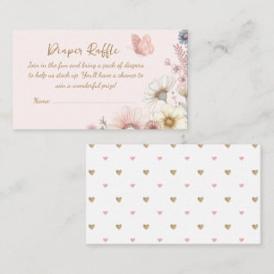 Tarjeta de envoltura de pañal de mariposa rosada