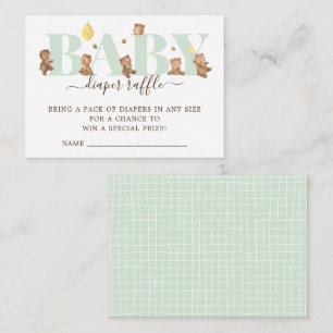 Tarjeta de envoltura de pañal de oso de miel