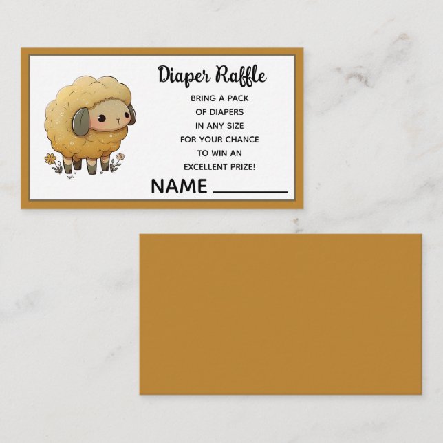 Tarjeta de envoltura de pañal para bebé (Anverso / Reverso)