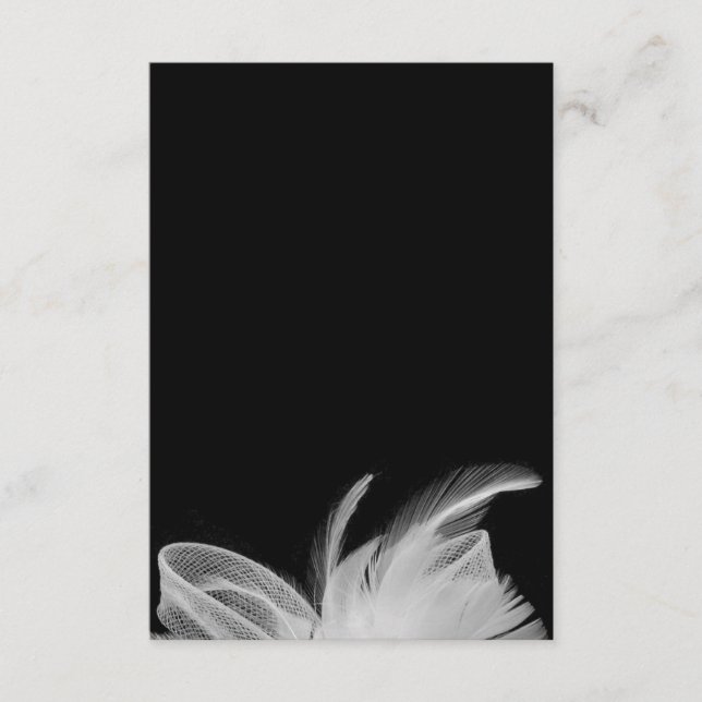 Tarjeta de envoltura de plumas blancas 3.5x5 (Anverso)