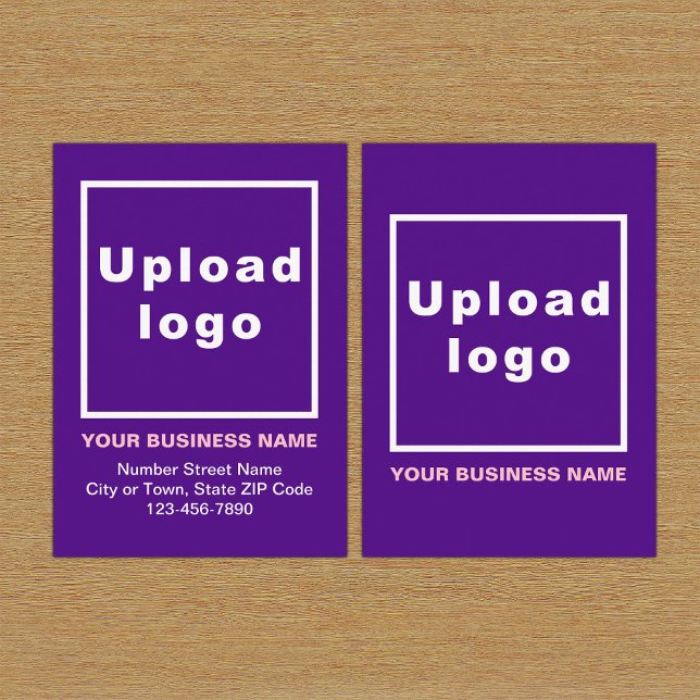 Tarjeta de envoltura de púrpura de negocios (Build brand name awareness. Your business brand on purple enclosure card.)