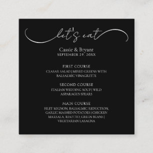 Tarjeta de envoltura del menú de bodas elegante en