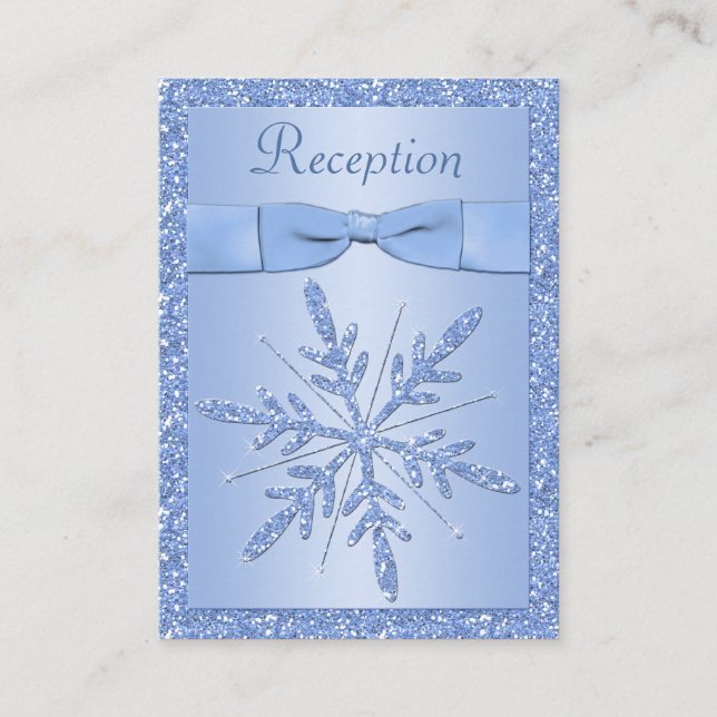 Tarjeta de envoltura Ice Blue Snowflake (Anverso)