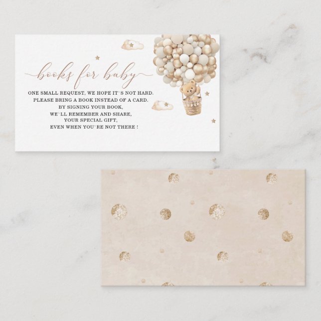 Tarjeta de envoltura para bebé de lino de osito ac (Anverso / Reverso)