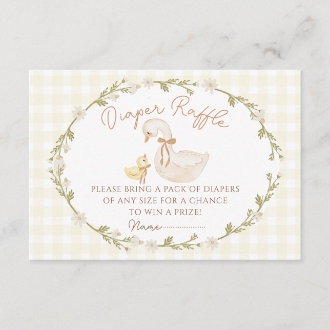 Tarjeta de envoltura para bebé de Silly Goose Ging (Anverso)