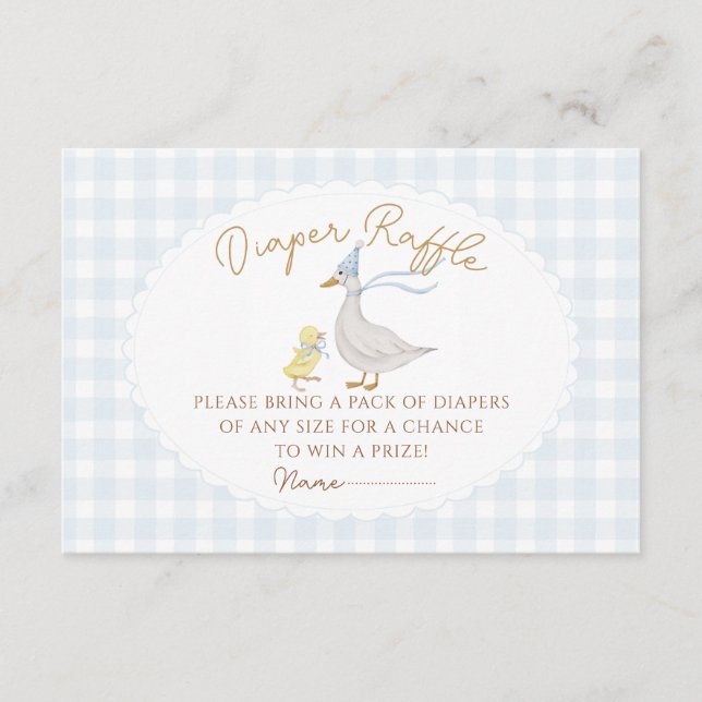 Tarjeta de envoltura para bebé de Silly Goose Ging (Anverso)