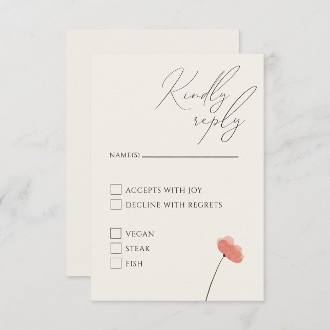 Tarjeta de envoltura para escritura Wildflower (Anverso / Reverso)