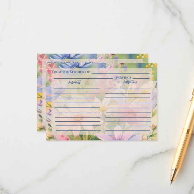 Tarjeta de envoltura para flores silvestres acuáti (Anverso/Reverso In Situ)