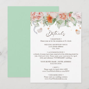 Tarjeta de envoltura Peach Pastel Floral Details