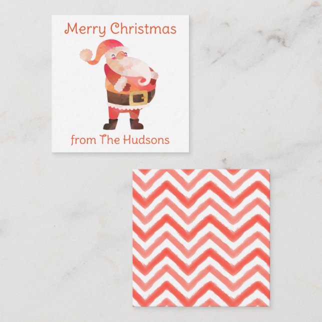 Tarjeta de envoltura Santa Gift para Navidades de  (Anverso / Reverso)