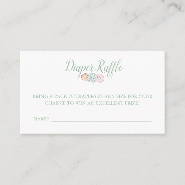 Tarjeta de envoltura Shell Diaper Raffle (Anverso)