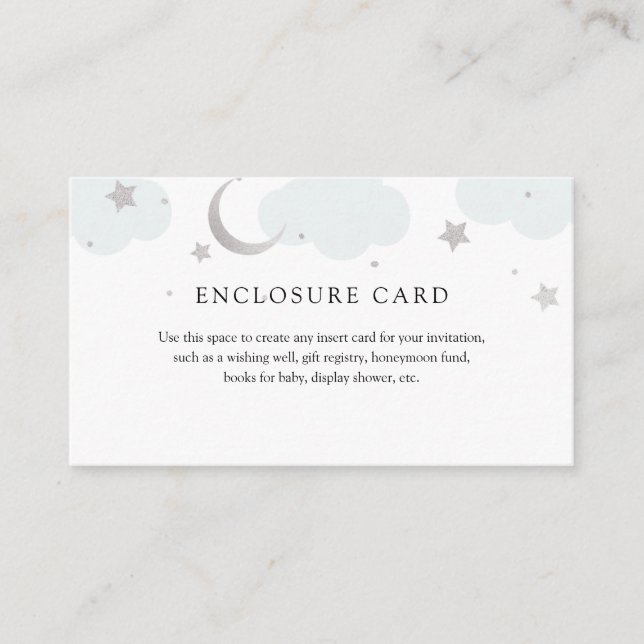 Tarjeta de envoltura Silver Moon and Blue Clouds (Anverso)