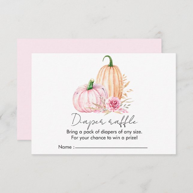 Tarjeta de envoltura Watercolor Boho Pumpkin Babyd (Anverso / Reverso)