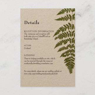 Tarjeta de envoltura Woodland Fern Details