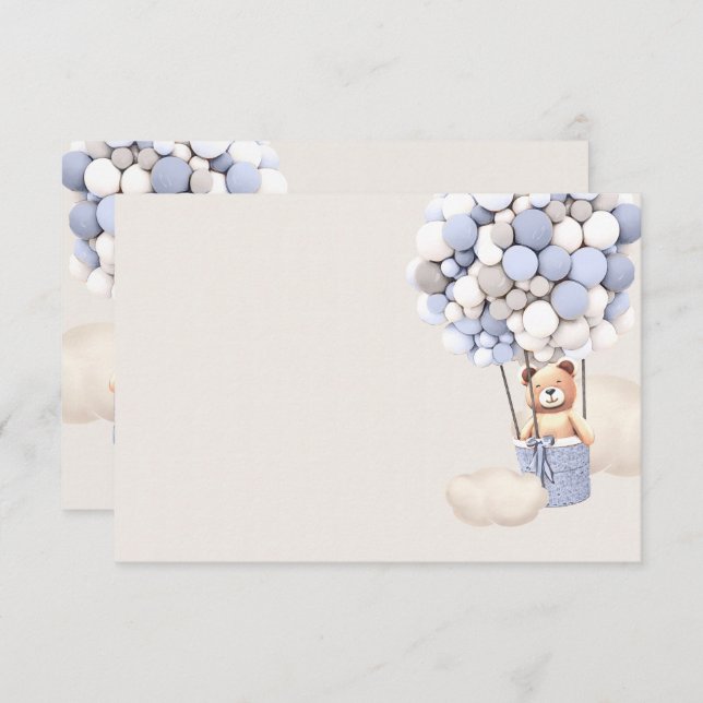 Tarjeta de envolvente Bear Balloons Blank (Anverso / Reverso)