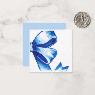Tarjeta de envolvente Blue Watercolor Bow