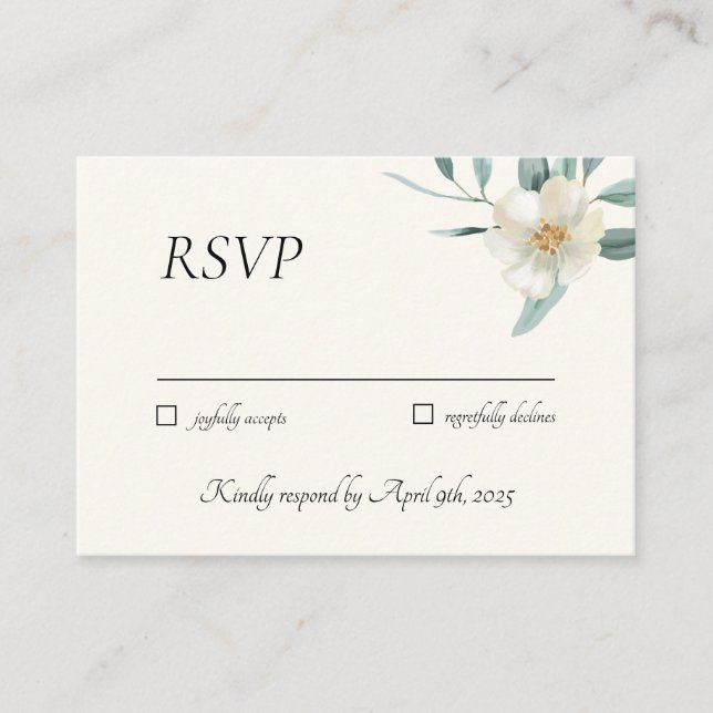 Tarjeta de envolvente floral neutra (Anverso)