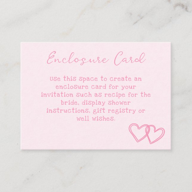 Tarjeta de envolvente para ducha de novia con marc (Anverso)