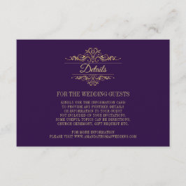 Tarjeta de envolvente Purple Elegant Golden Frame 