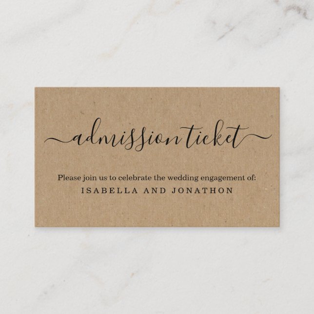 Tarjeta de envolvente simple para entradas de entr (Anverso)