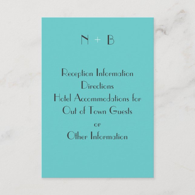 Tarjeta de envolvente turquesa moderna (Anverso)