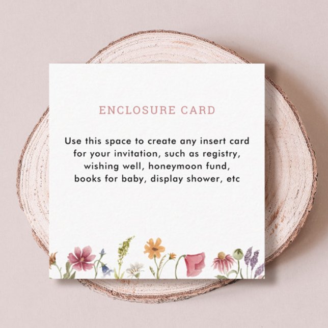 Tarjeta de envolvente Watercolor Garden Wildflower (Subido por el creador)