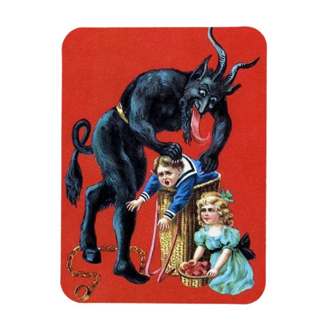 Tarjeta de época Imán de refrigerador Krampus (Vertical)