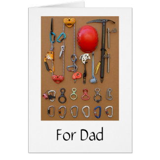 Tarjeta de equipo de escalada para papá