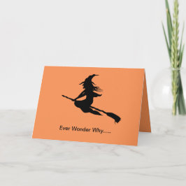 Tarjeta de equitación Halloween Witch Silhouette B